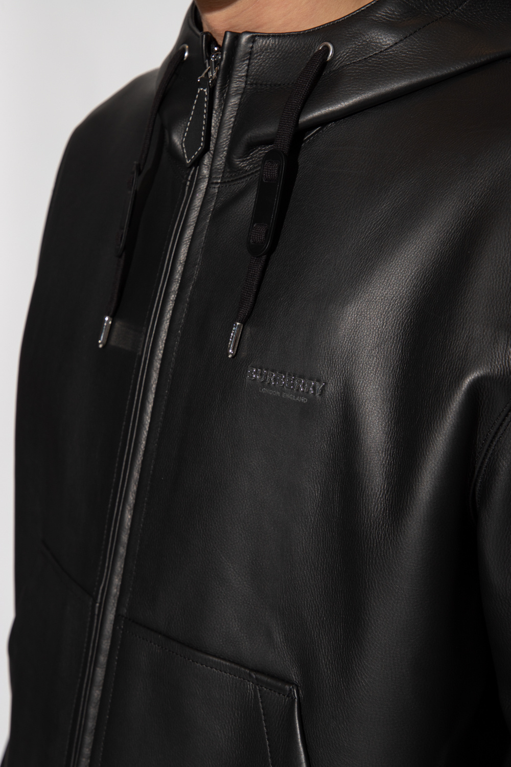 burberry Jogger ‘Shepley’ hooded leather jacket