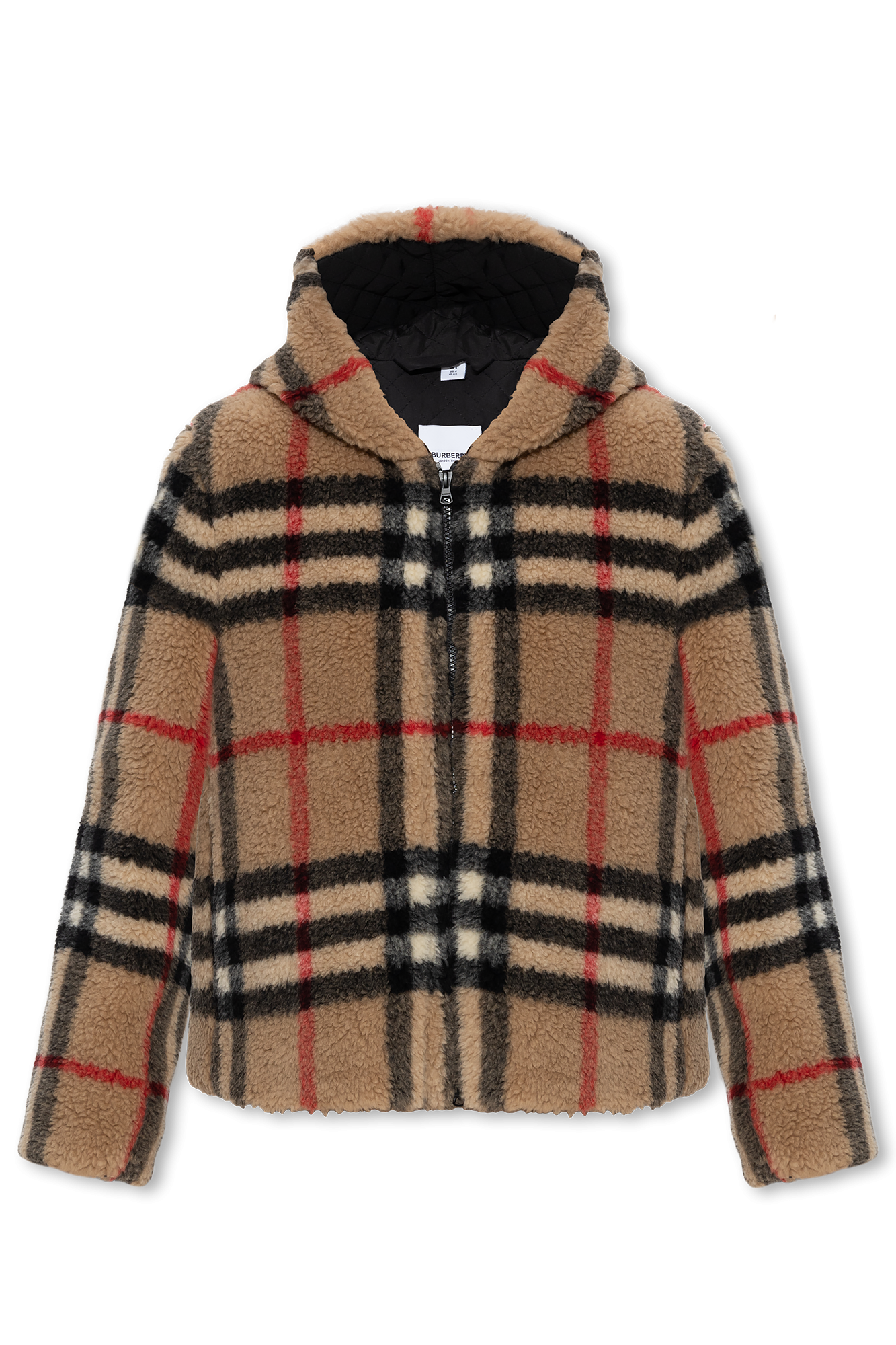 Burberry Check Fleece Hooded Jacket
