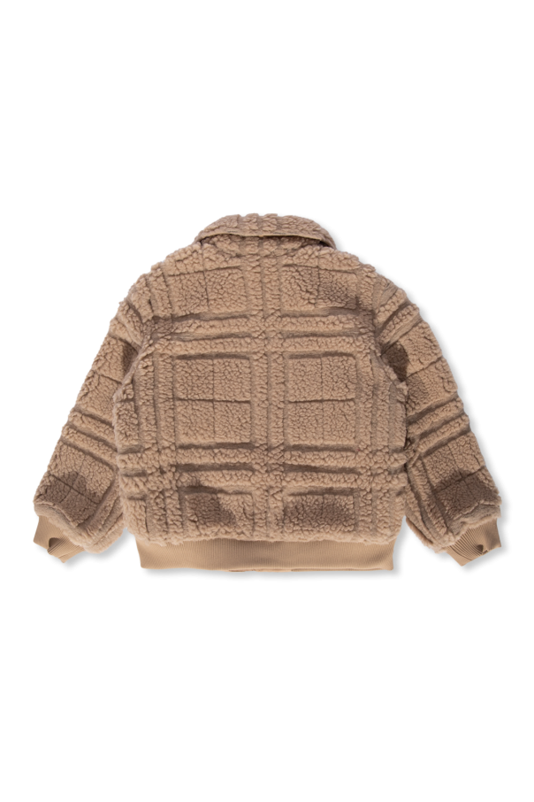 Burberry checkerboard-print Kids Fleece jacket