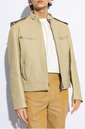 Burberry Leather jacket with a stand-up collar