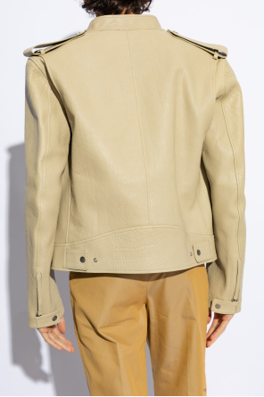 Burberry Leather jacket with stand-up collar