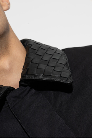 Bottega Veneta Down jacket with detachable leather collar