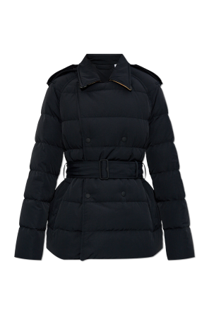 Down jacket with waist belt