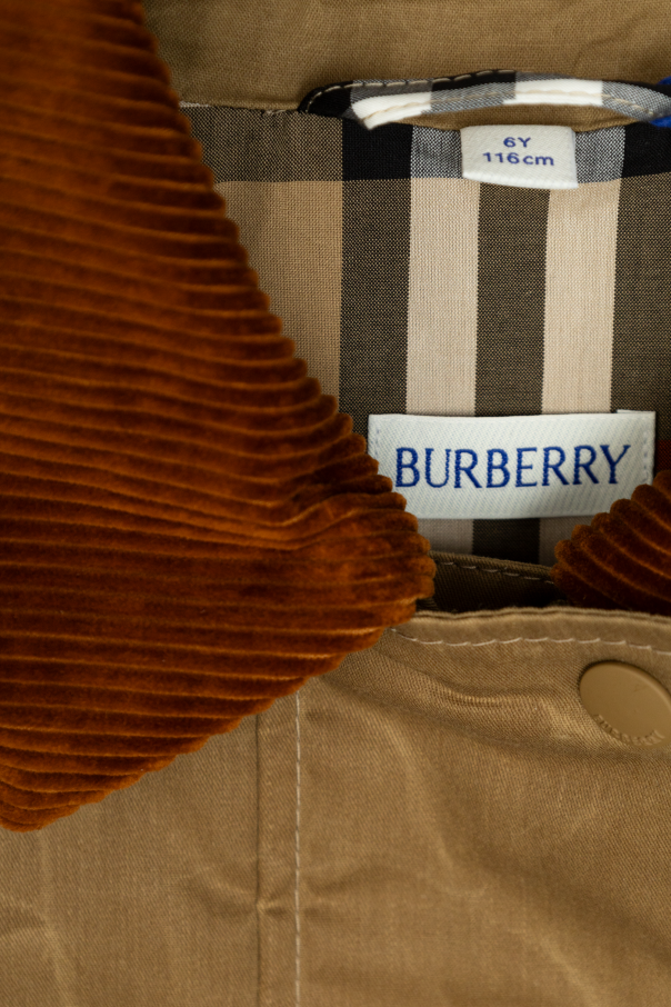 Burberry Kids Kurtka ze sztruksowym kołnierzem