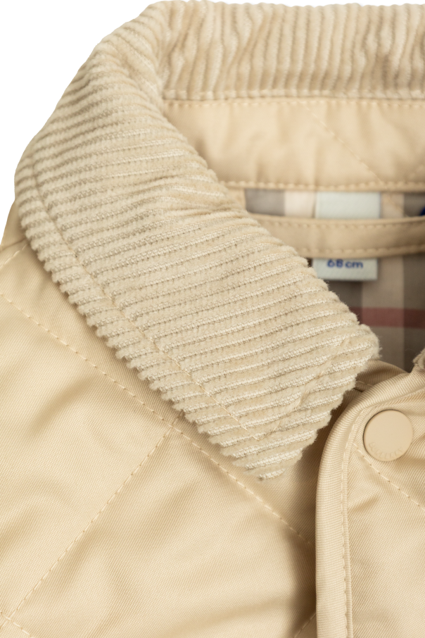 Burberry Kids Quilted jacket with corduroy collar