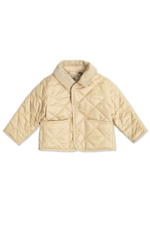 Quilted jacket with corduroy collar