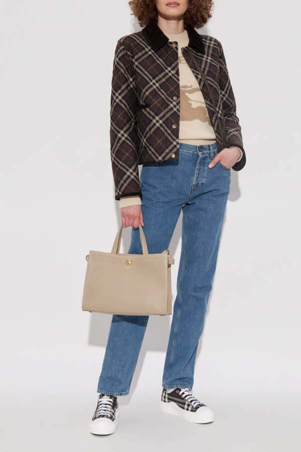 Burberry Quilted jacket with a check pattern