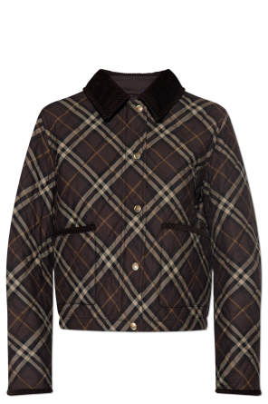 Quilted jacket with a check pattern