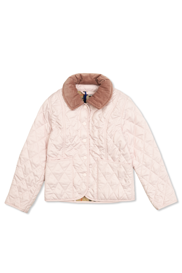 Quilted jacket with corduroy collar od Burberry Kids
