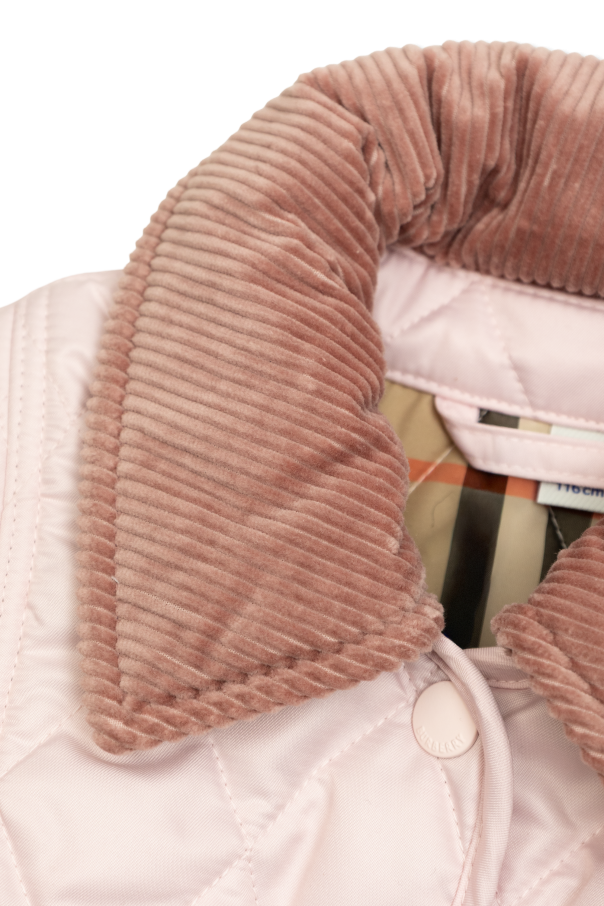Burberry Kids Chaqueta acolchada con cuello de pana