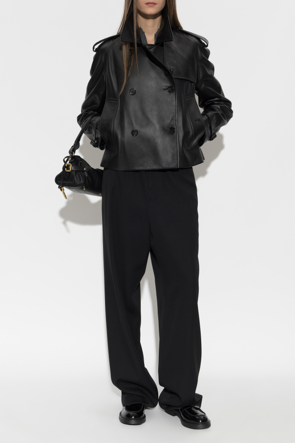 Burberry Chaqueta de cuero ‘Mayfair’
