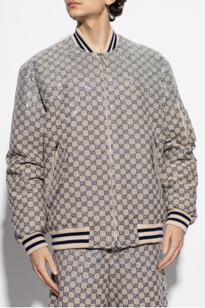 Gucci Padded bomber jacket with shimmering appliqués