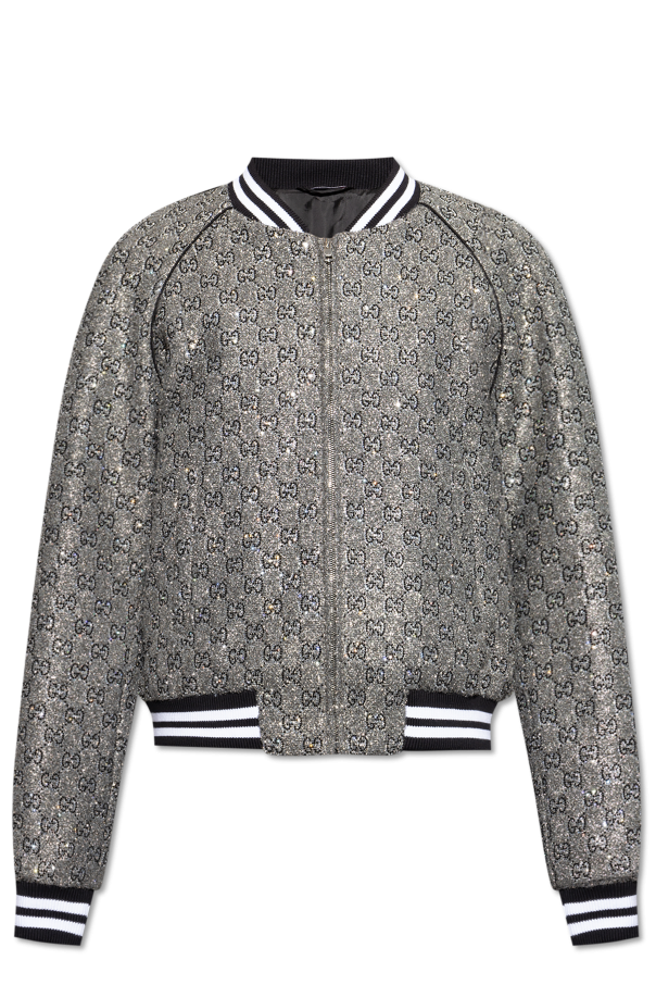 Gucci Bomber jacket with lurex thread and shimmering appliqués