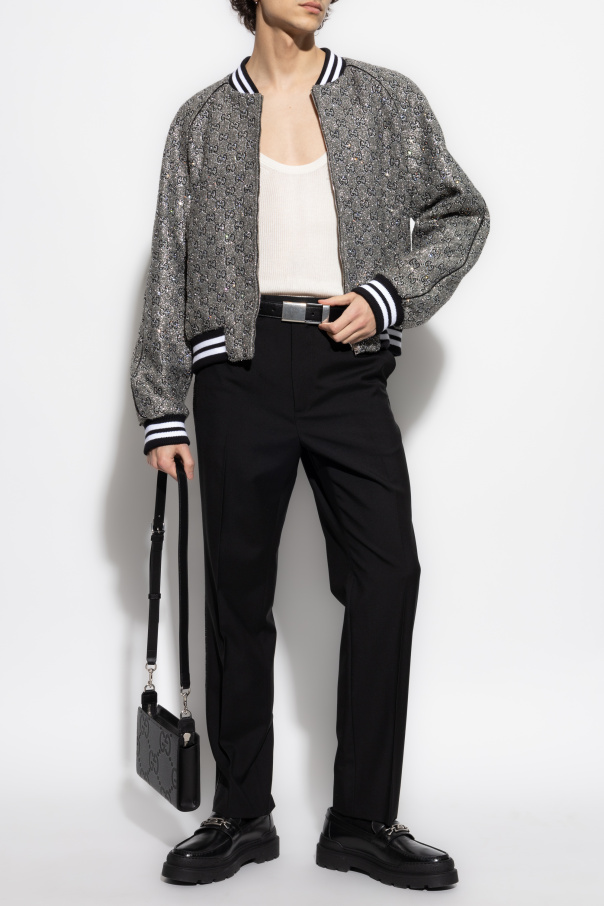 Gucci Bomber jacket with lurex thread and shimmering appliqués