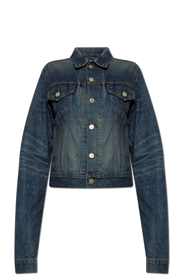 Balenciaga Jeansowa kurtka z efektem `vintage`