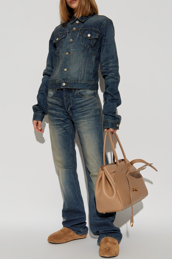 Balenciaga Jeansowa kurtka z efektem `vintage`