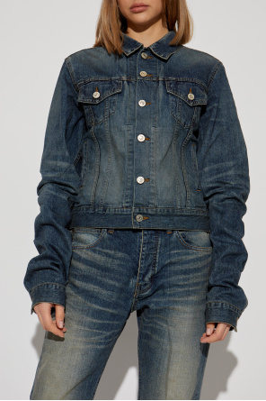 Balenciaga Jeansowa kurtka z efektem `vintage`