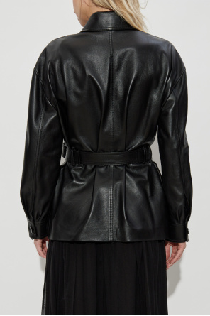 Saint Laurent Lederjacke mit Gürtel