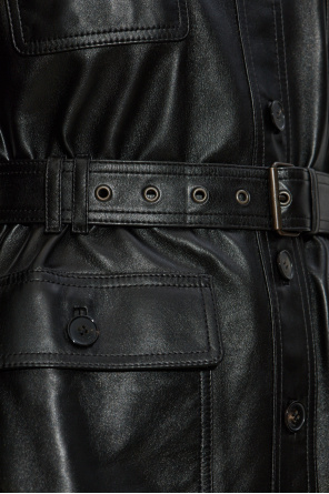 Saint Laurent Lederjacke mit Gürtel