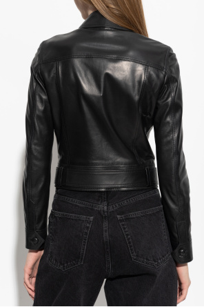 Saint Laurent Lederjacke mit Gürtel