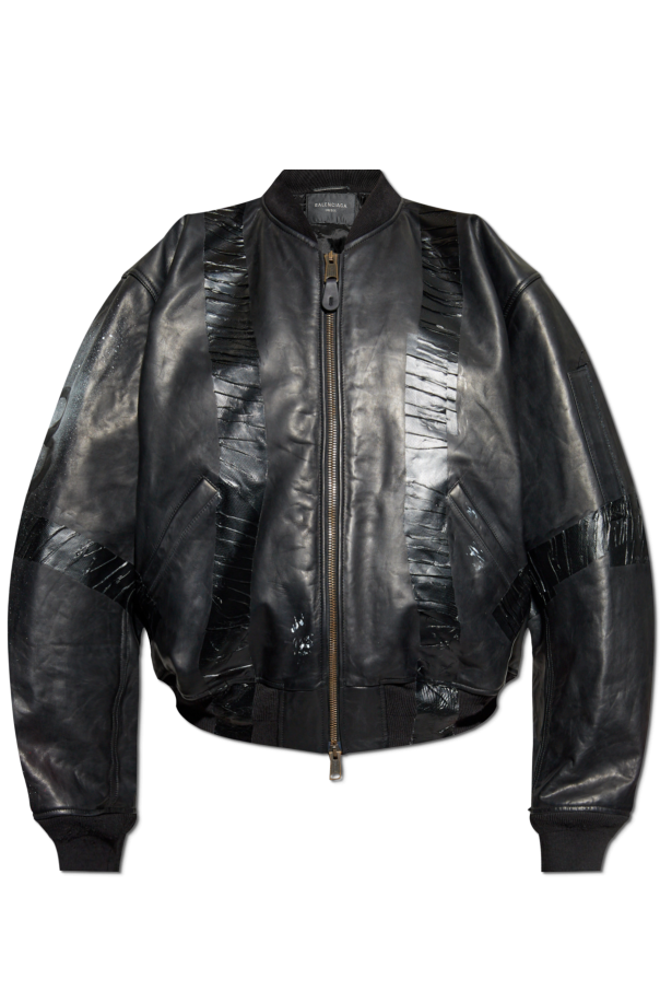 Balenciaga Lederjacke im bomber-Stil