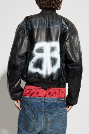 Balenciaga Lederjacke im bomber-Stil