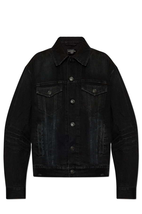 Denim jacket with vintage effect od Balenciaga