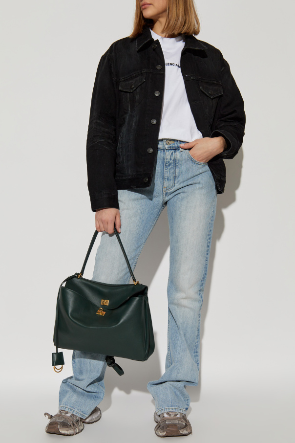 Balenciaga Jeansowa kurtka z efektem `vintage`