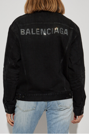 Balenciaga Jeansowa kurtka z efektem `vintage`