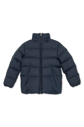 Down jacket with stand-up collar