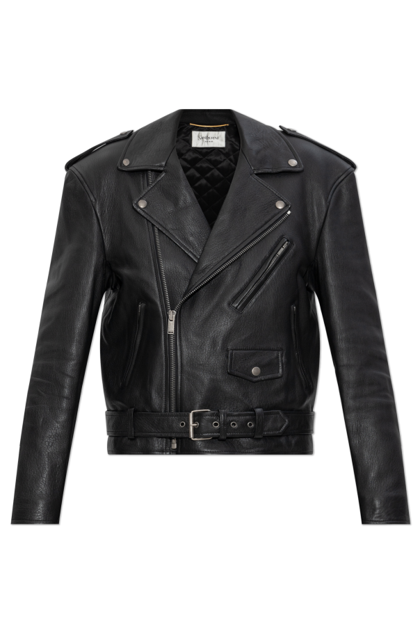 Leather jacket with belt, zdjęcie 1 Leather jacket with belt od Saint Laurent