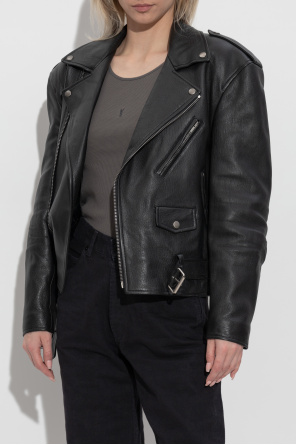 Saint Laurent Lederjacke mit Gürtel