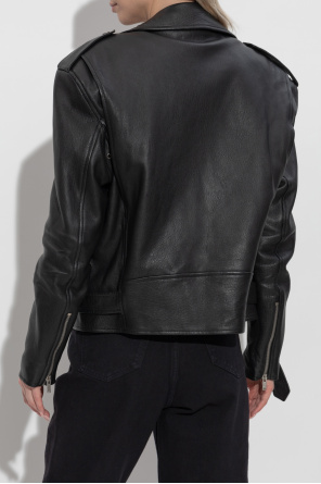 Saint Laurent Lederjacke mit Gürtel