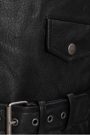 Saint Laurent Lederjacke mit Gürtel