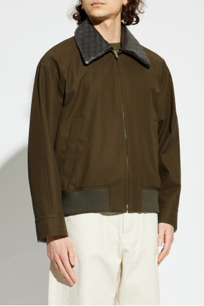 Bottega Veneta Cotton jacket with leather collar