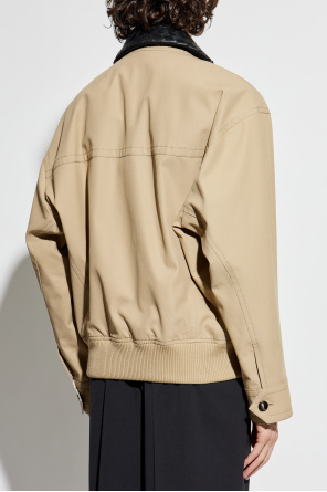 Bottega Veneta Chaqueta con cuello de cuero