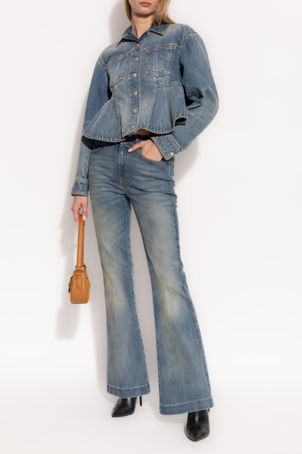 Alexander McQueen Denim jacket with peplum