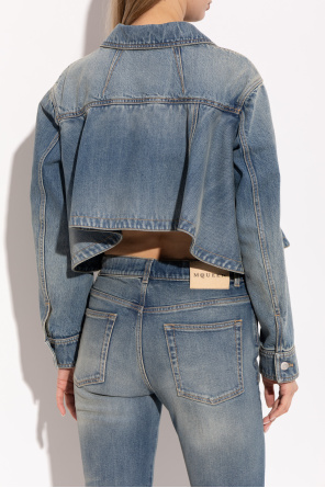 Alexander McQueen Denim jacket with peplum