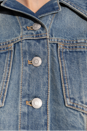 Alexander McQueen Denim jacket with peplum