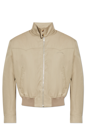 Cotton jacket with a stand-up collar
