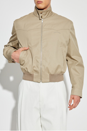 Alexander McQueen Chaqueta de algodón con cuello mao