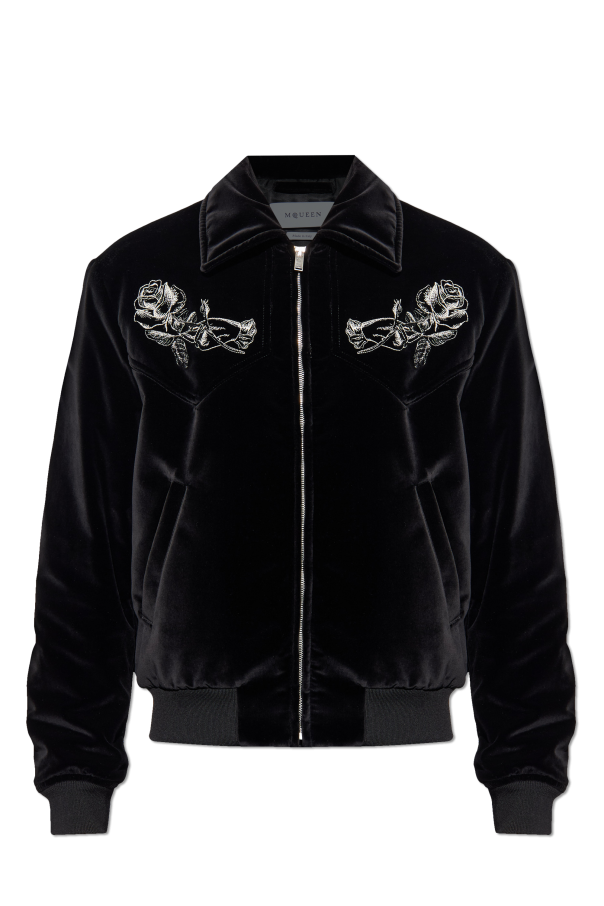 Alexander McQueen Samtjacke mit Stickerei