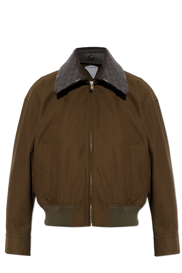 Jacket with leather collar od Bottega Veneta