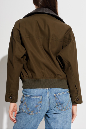 Bottega Veneta Chaqueta con cuello de cuero