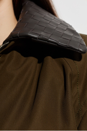 Bottega Veneta Chaqueta con cuello de cuero