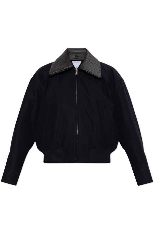 Jacket with leather collar od Bottega Veneta