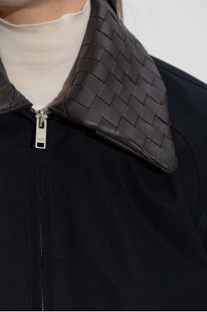 Bottega Veneta Kurtka ze skórzanym kołnierzem