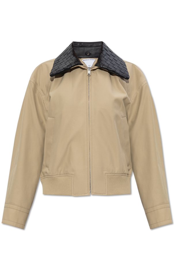 Jacket with leather collar od Bottega Veneta
