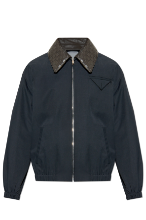 Jacket with leather collar od Bottega Veneta