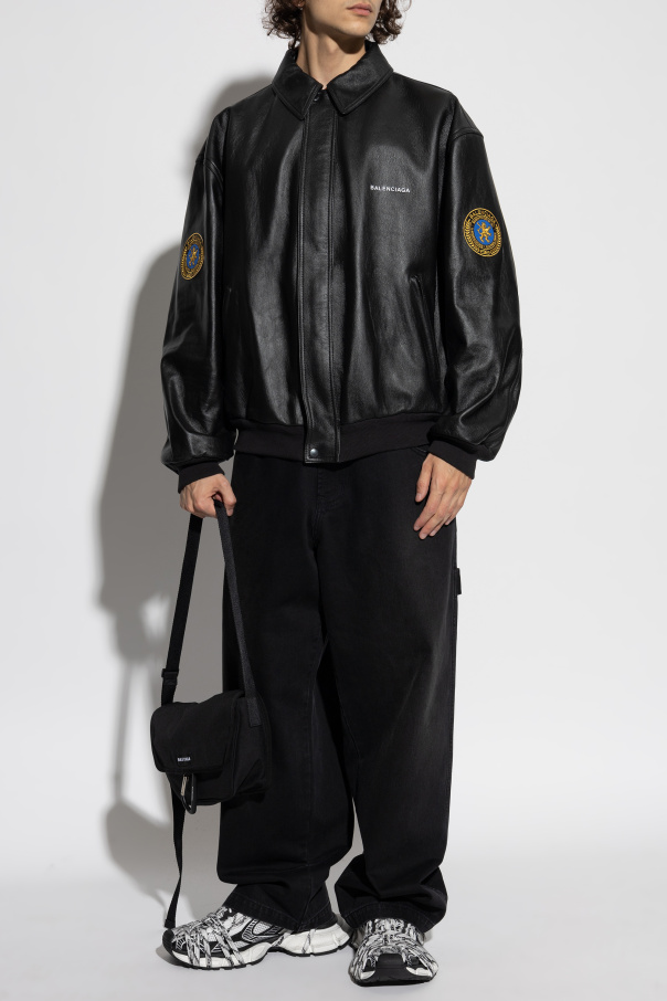 Balenciaga Leather jacket with patch